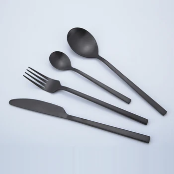 

Stainless Steel Cutlery Utensils Black Tableware Colorful Dinnerware Food Set Flatware Set with Fork Knife Spoons Dropshipping