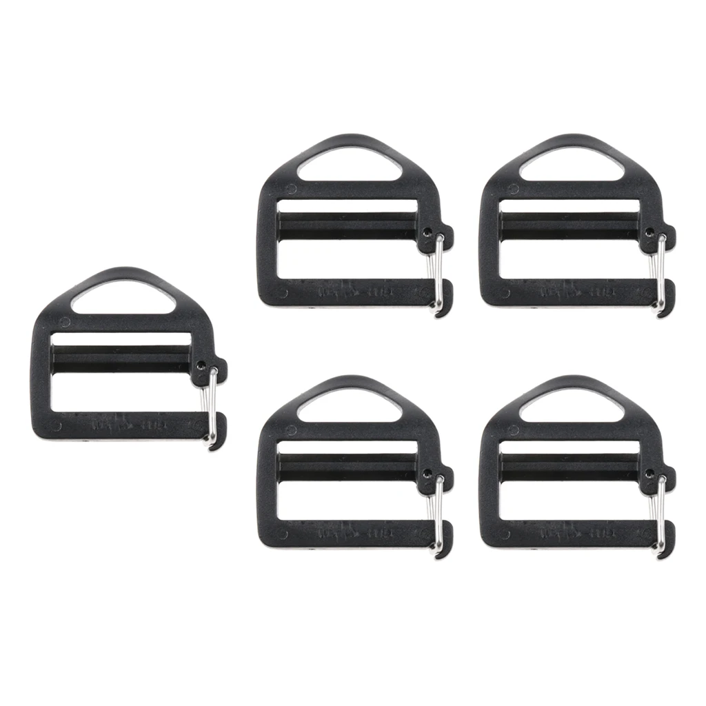 5pcs Plastic Buckles 1 Inch Flat Slider Fasteners for Webbing Strap Collars Belt Harness Backpack Clip Holder Hanger Accessories