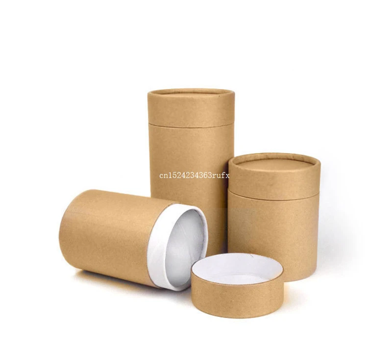 

50pcs Kraft Paper Tube Packing Boxes Tea Packaging Tube Drawing Tube Wrapping Packaging Round Storage Boxes