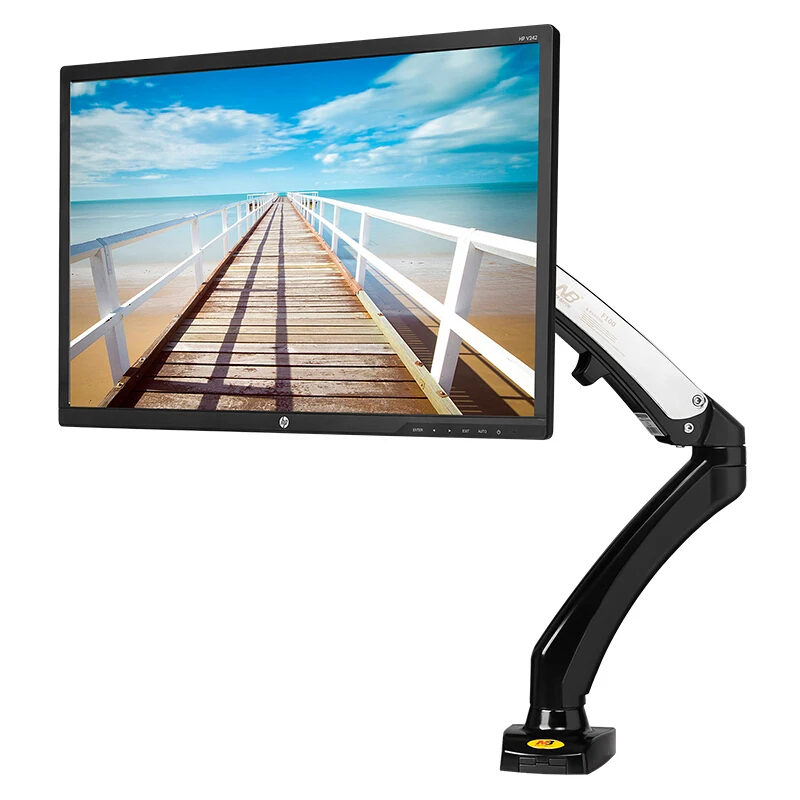 

F100 Monitor Arm Stand Desktop Mount Full Motion Aluminum Rotating Gas Spring Lifting 17-27 inch LCD Holder Base with 2 USB Port