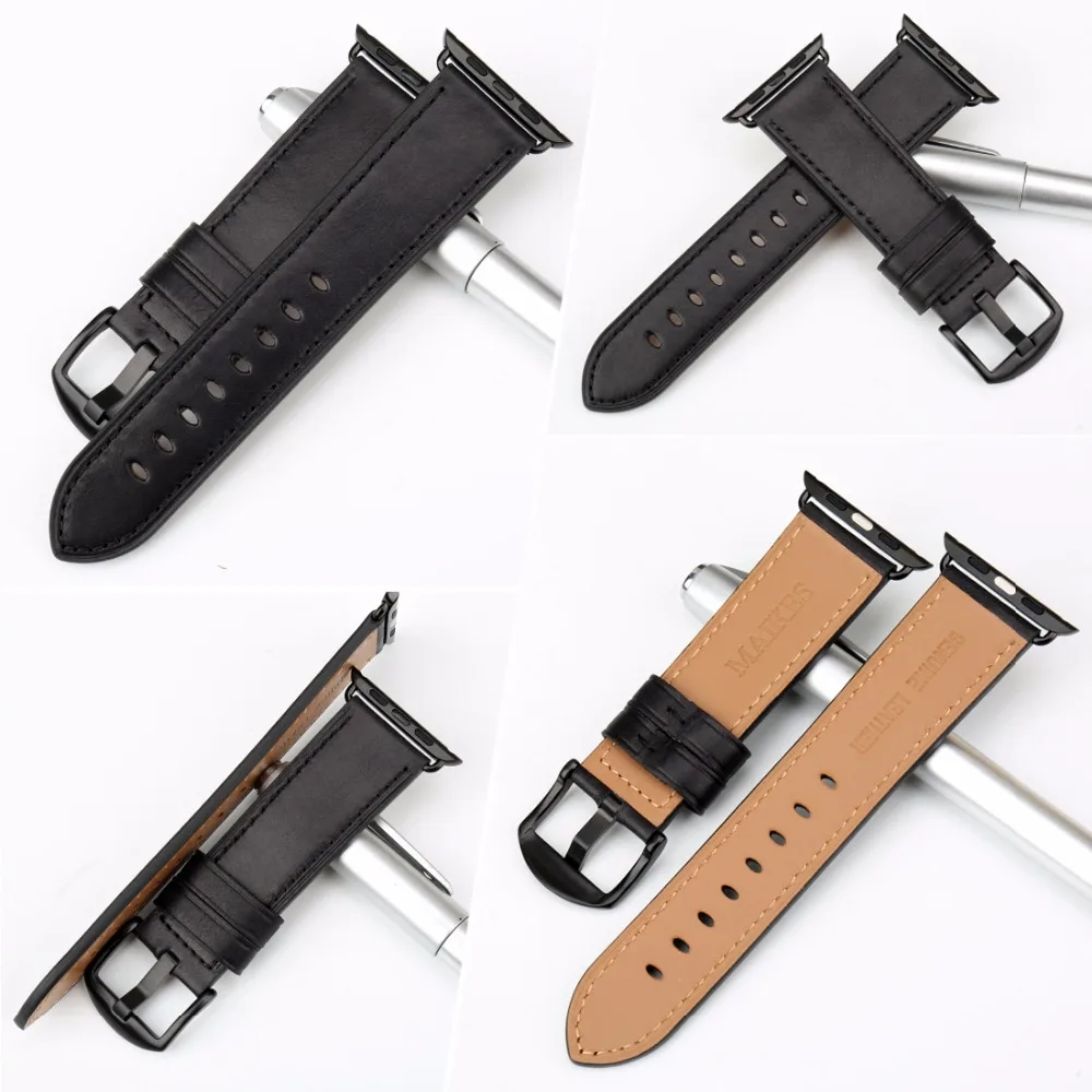 Ремешок из натуральной кожи для Apple Watch Band 44 мм 42 40 38 Series 6 5 4 3 2 1|Ремешки часов| |