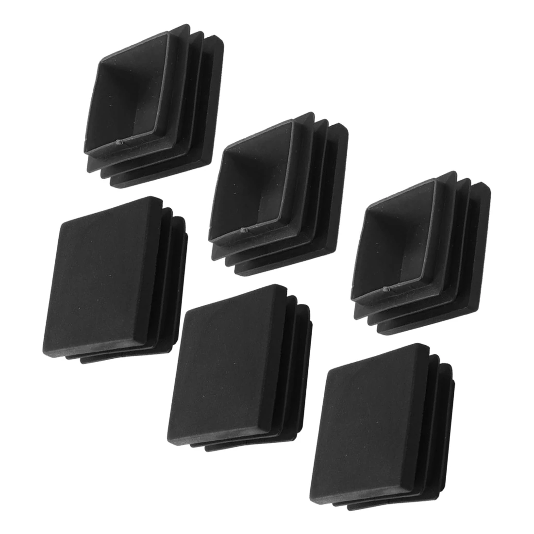 حار بيع 6 قطع الأسود إغلاق نهاية قبعات ساحة الأنابيب أنبوب القدم غطاء 40x40mm