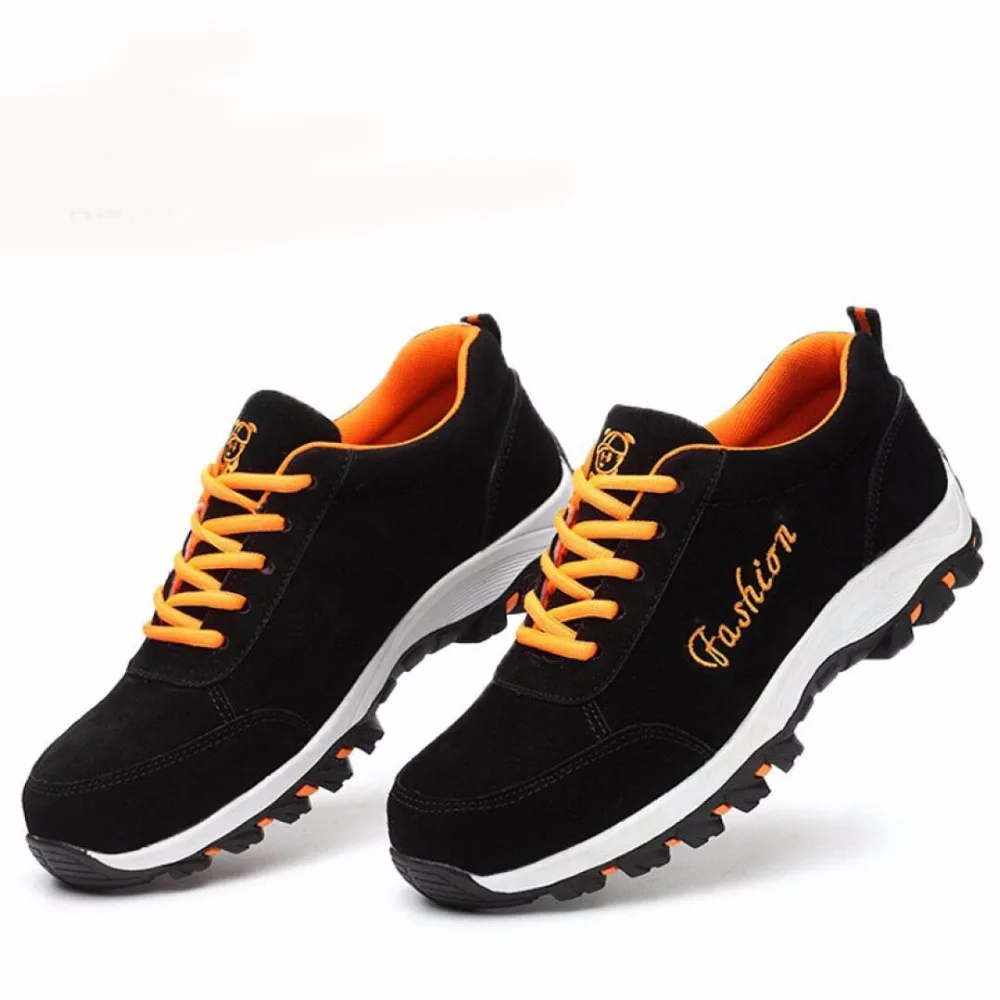 العمل الرجال أحذية أمان الأزياء شبكة تنفس الصلب اصبع القدم الأحذية رجالي العمل التأمين ثقب برهان حذاء كاجوال