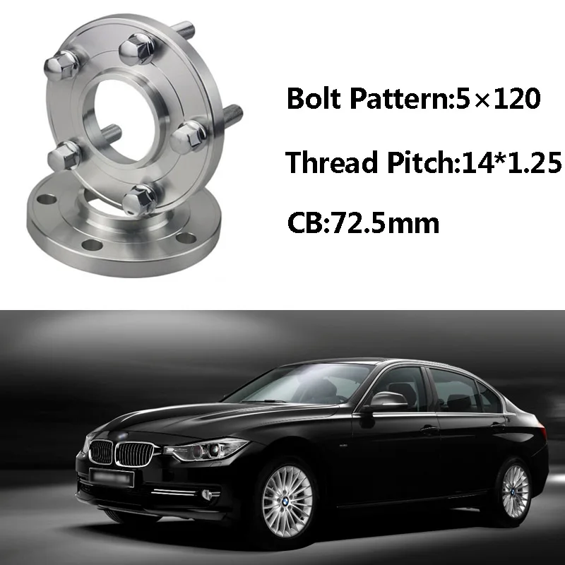 2個5 × 120 72.5CB中心ホイールスペーサーハブM14 * 1.25ボルトbmw F30 F12 F33 F13 F01 F34