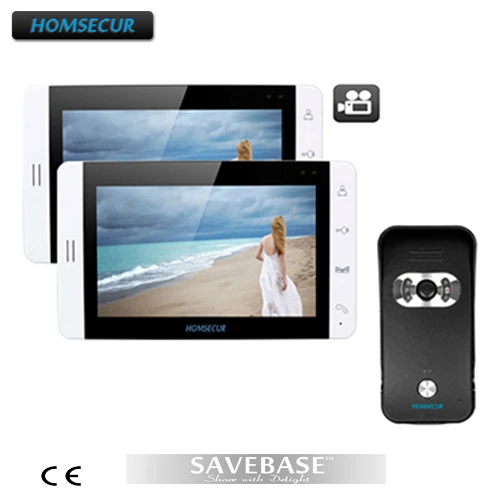 

HOMSECUR New Wired Video Door Phone System Outstanding Video&Audio Performance 1X 700TVL Camera 2X 7" Monitors Recording