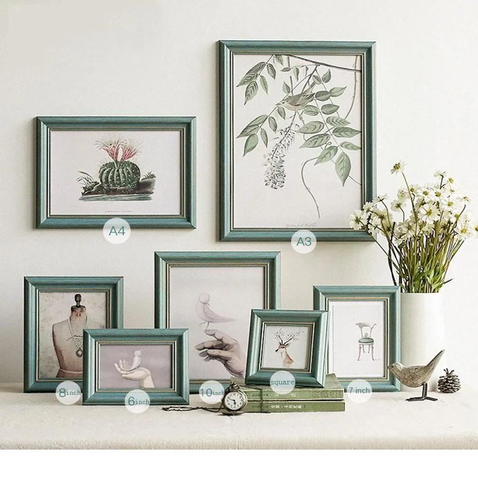 Europe Vintage Originals Wood Grain Photo Frame Wall Art Frame Wall Art Decor Table Pictures Frame Birthday Gifts Home Decor (2)