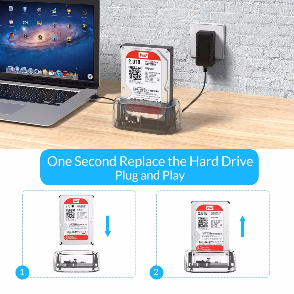 ORICO 6139C3 2 5/3 5 дюйма Type C прозрачный корпус жесткого диска USB3.1 Gen1 док станция 8 ТБ