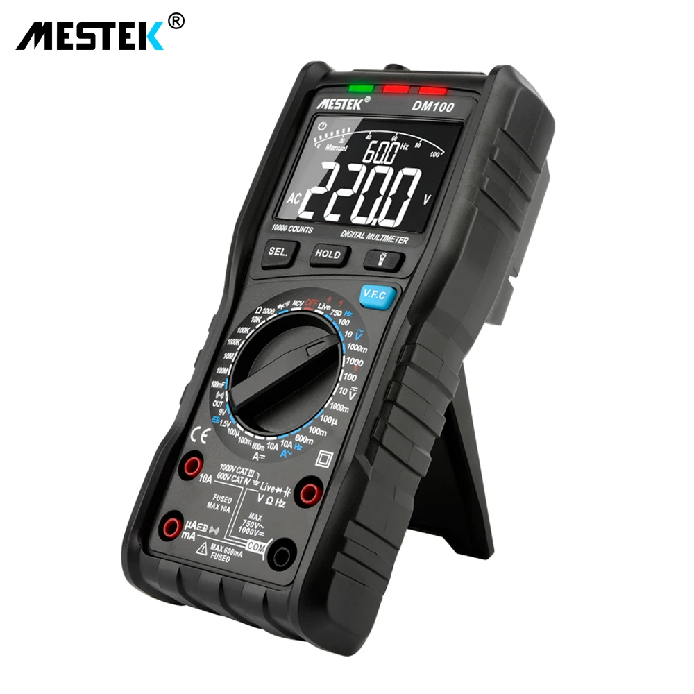 MESTEK Digital Multimeter Tester Capacitance Fast Speed DC DC 10000 Counts multimetro digital profissional Anti-burn Alarm DM100