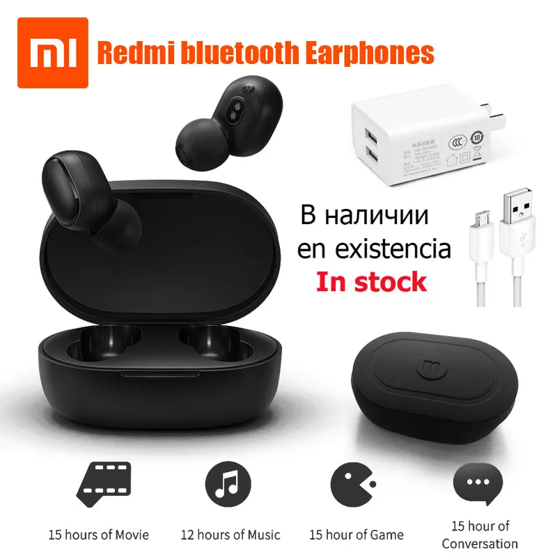 Baratos Xiaomi Redmi Airdots inalámbrica bluetooth auriculares estéreo TWS 5,0 Original xiaomi aire Airdots pro DSP auriculares con micrófono InStock