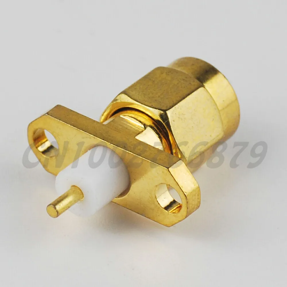 

50pcs RF SMA 2 hole panel mount plug with short dielectric and solder post connector for PC/LAN and Telecom