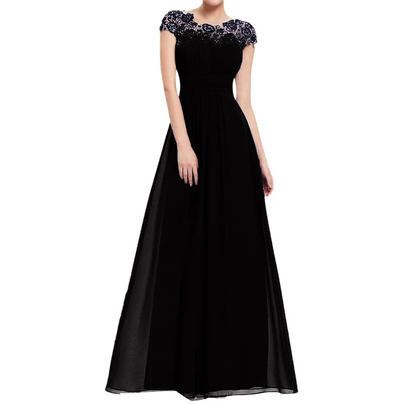 Chiffon Summer Dress Women 2018 Elegant Slim Lace Long Party Dress Wedding Bridesmaids Maxi Dresses vestidos ukraine N28 (7)