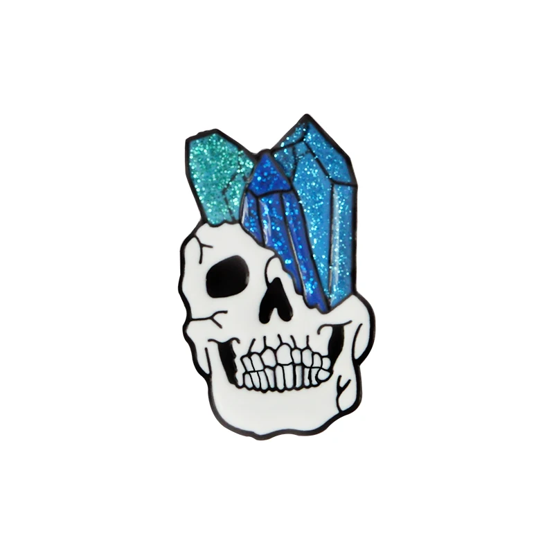 Bargain Price Skull Pins Punk style Halloween Dead Skeleton Brooch Enamel Pin Skull lovers Bag Clothes Decoration Badge Jewelry - Окраска металла: Style10