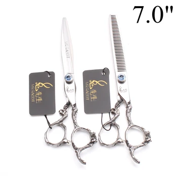 

7" 19.5cm 440C Mr Rabbit Hairdresser For Dog Haircuts Cutting Scissors Thinning Shears Human Hair Scissors Barber Scissors T9100