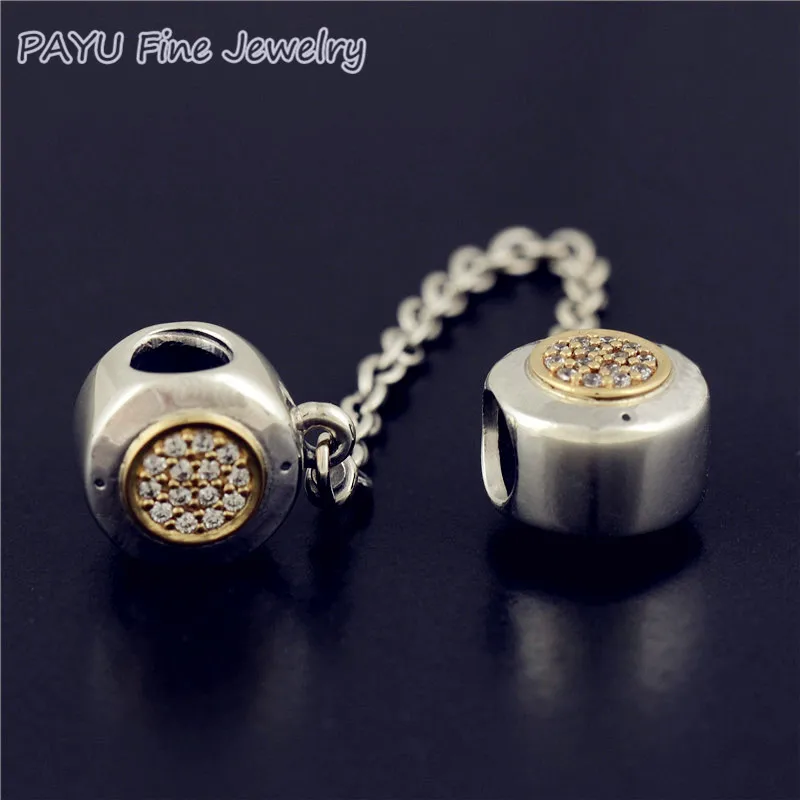 

Payu Genuine Silver 925 Signature Safety Chain Charm Fit Berloque Prata 925 Bracelet pendentif pour fabrication de bijoux