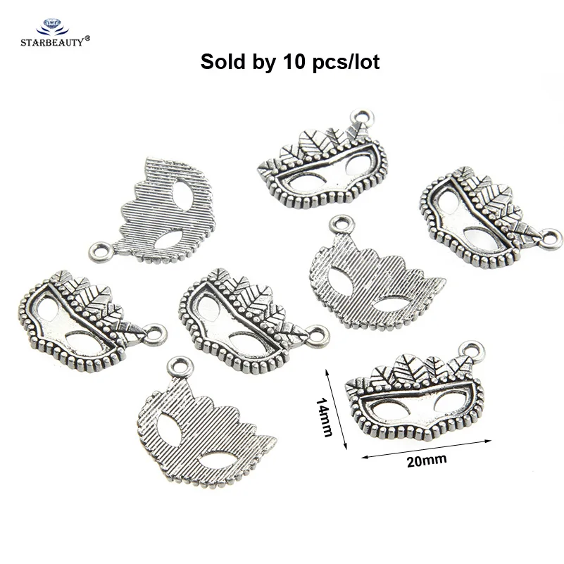 

Starbeauty 10pcs Charming Mask DIY Jewelry Accessories Alloy Keychain Bracelet Component Body Jewelry Findings Ear Piercing Part