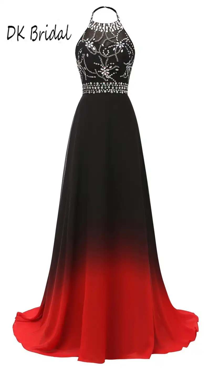 DK Bridal Halter Gradient Chiffon 