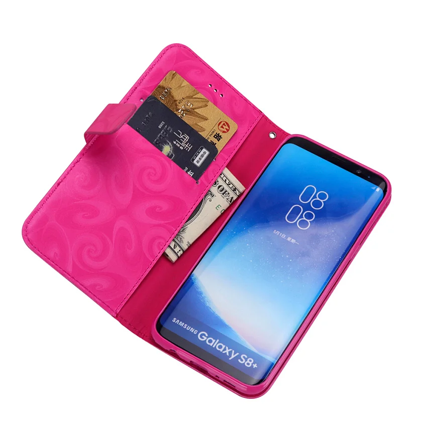 Hourglass Love Heart Quicksand Leather Wallet Case For Samsung Galaxy S8 S9 Plus S5 Mini S7 Edge Magnetic Flip 2 Card Slots Bag (17)