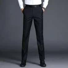 Для мужчин брюки для девочек Тонкий демисезонный сплошной цвет прямые брюки от костюма человек X518
