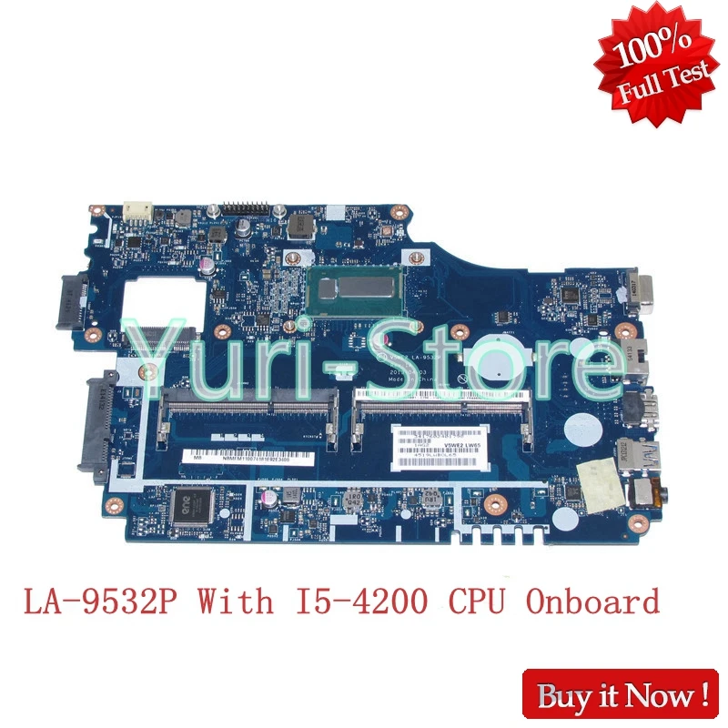 

NOKOTION V5WE2 LA-9532P For Acer aspire E1-532 E1-572 E1-572G Laptop motherboard NBMFM11007 NB.MFM11.007 With I5-4200 CPUOnboard