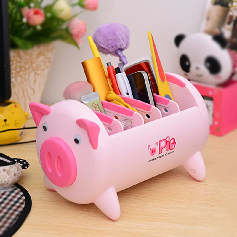font b Pink b font Pig Plastic font b Desk b font Organizer office Desktop