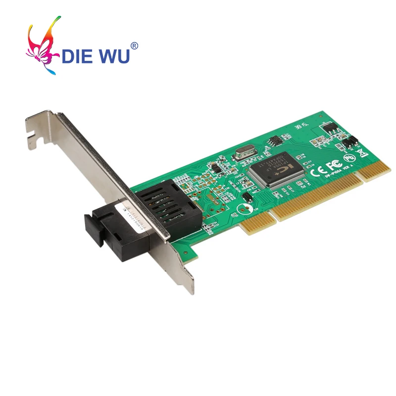 DIEWU PCI SFP NIC Fiber сетевая карта Megabit 10/100 Мбит/с PCI с ICplus100A Ethernet контроллер высококачественный