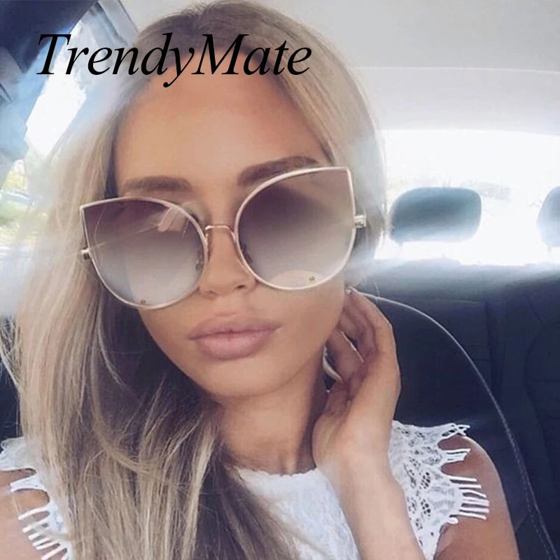 Hot 2017 Fashion Sunglass Luxury Ladies Butterfly Designer Brand Sunglasses Women Alloy Sun Glasses Oculos De Sol Feminino 058