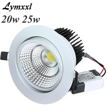 

White shell CREE Cob Led Downlights Dimmable 20w 25w Led Recessed Spot Lamp Lights for home store Mall AC110V 220V 60angle UL CE