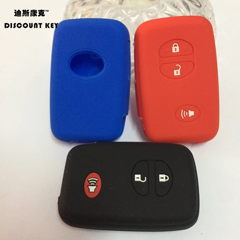 3 Buttons Silicone Car Key Cover Case For Toyota Highlander Prado Crown