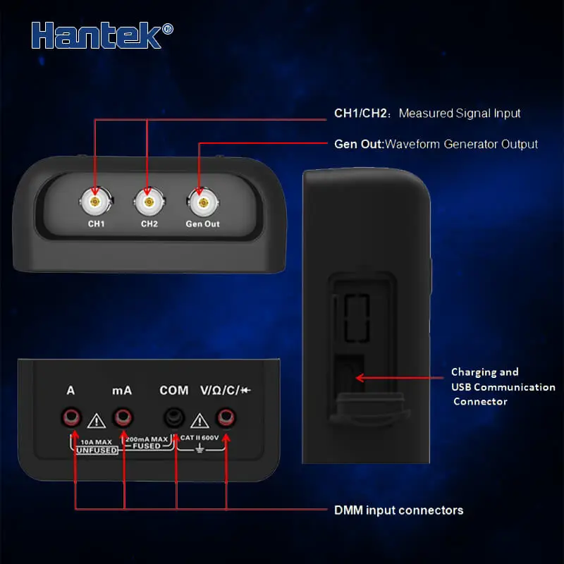 Цифровой мультиметр Hantek 2C42 2C72 2D42 2D72 тестер осциллограф генератор сигналов 3 в 1