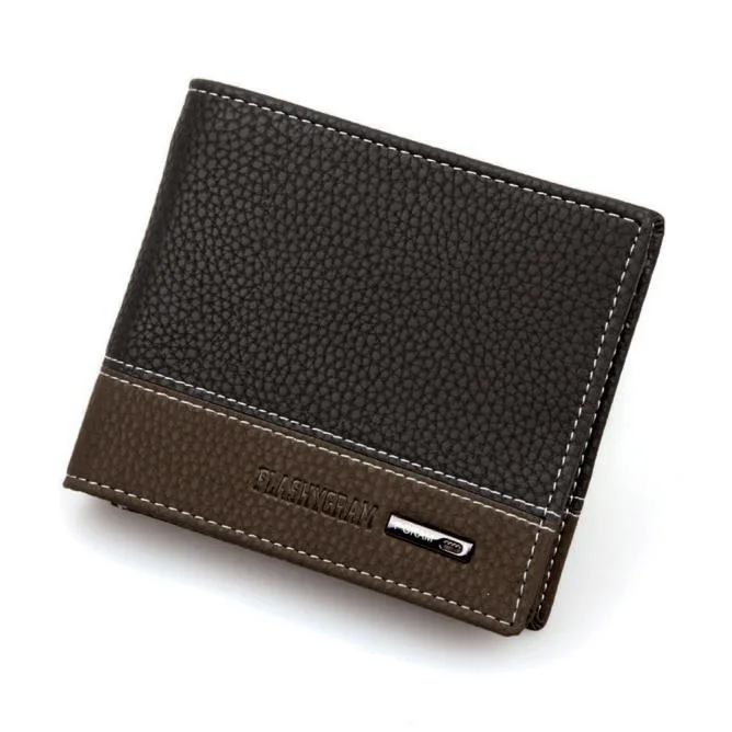 Xiniu мужской кожаный бумажник двойного сложения, для купюр держатель карты монета кожаные карманные кошельки тонкий кошелек Billetera Hombre& 120 - Цвет: Coffee