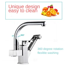 Onyzpily, кухонные смесители, выдвижной, высокий стандарт, полированный хром, двойной Носик, вращение на 360 градусов, холодные и горячие кухонные краны с трубами