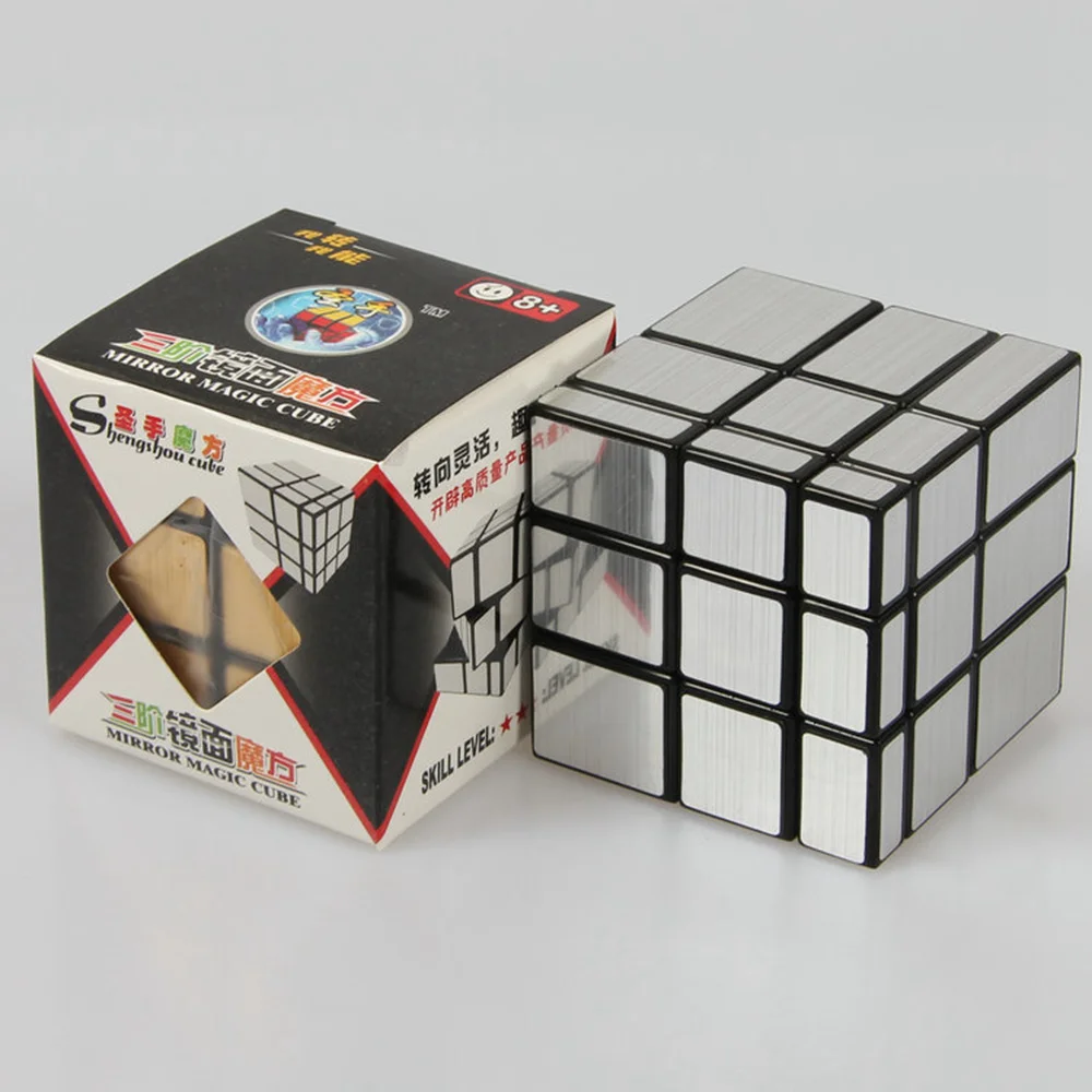 Shengshou ss 57 мм зеркало блоки литые покрытием 3x3x3 Magic Cube Скорость Логические кубики подарок на день рождения развивающие игрушки для Для детей