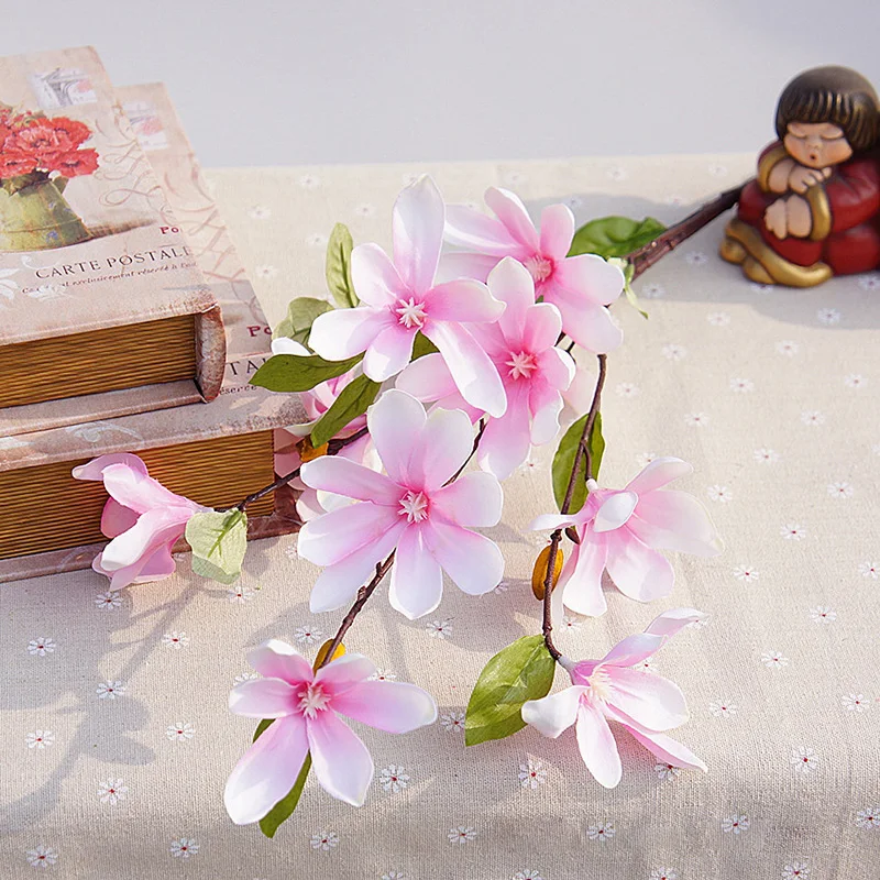 Artificial silk Magnolia Fake Flower Fleur Artificielle Wedding Home Decor Party accessory Flores decoracion para bodas (4)