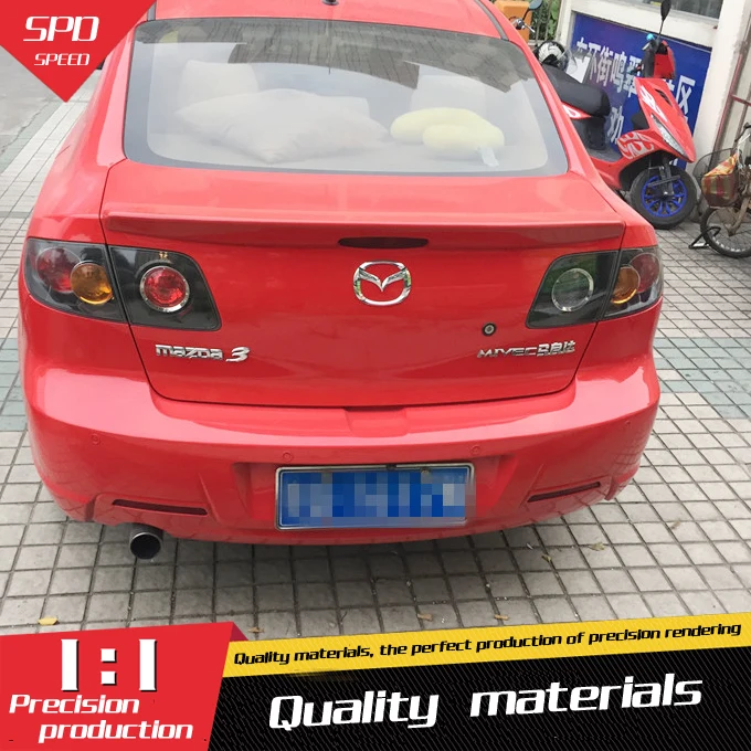 

For Mazda 3 Spoiler High Quality ABS Material Car Rear Wing Primer Color Rear Spoiler For Mazda 3 Spoiler Sedan 2008-2013