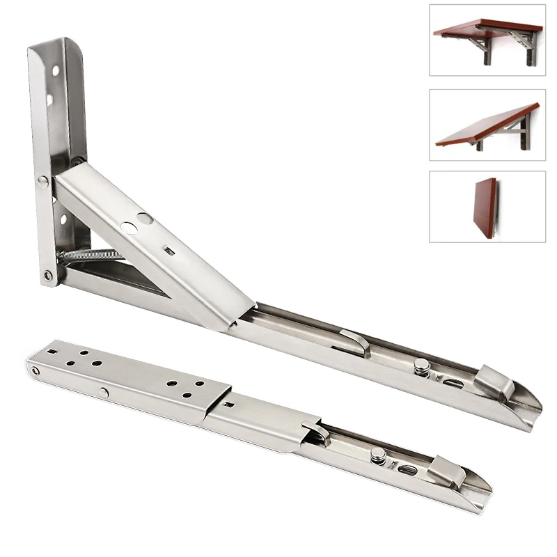 

Triangle Folding Shelf Brackets Heavy Duty Stainless Steel Wall Mounted Beach Table Shelf Bracket Home Hardware 10-14 inch