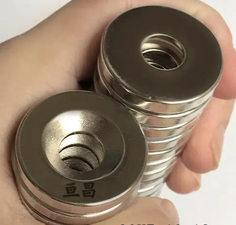 

6pcs 30x5 mm Hole: 10mm super Strong Round Neodymium Countersunk Ring Magnets 30mm x 5mm Rare Earth Free Shipping 30*5-10