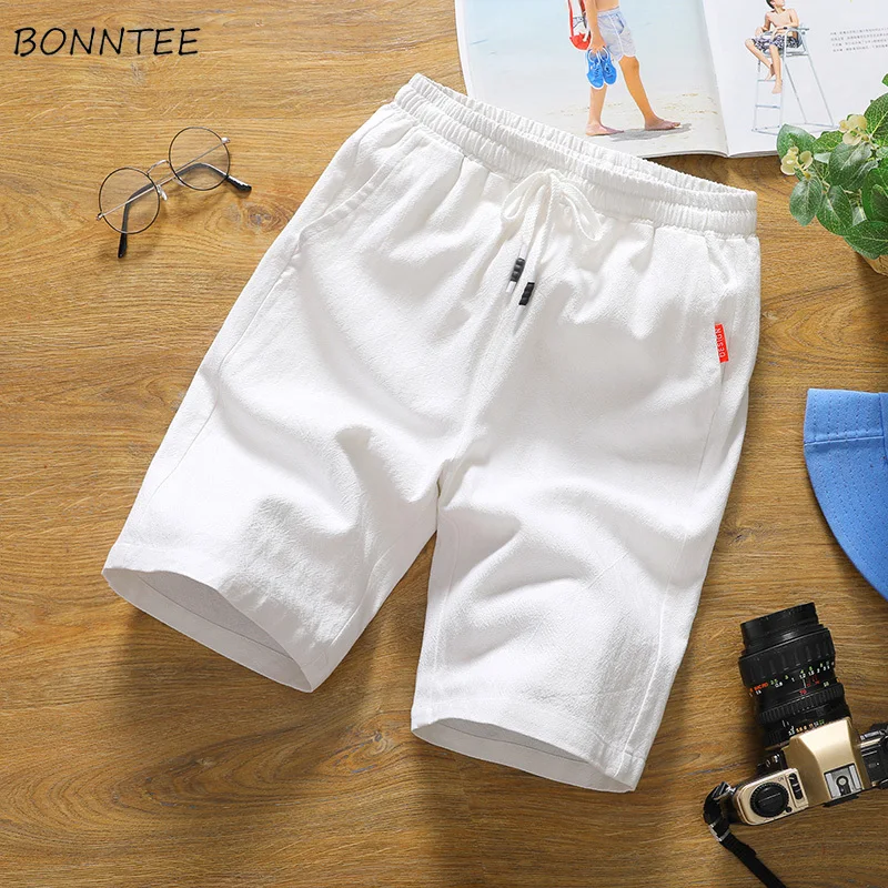 Шорты мужские летние до колена высокого качества с эластичной резинкой на талии мужские s хлопковые шорты для отдыха повседневные студенческие модные лидер продаж корейский стиль