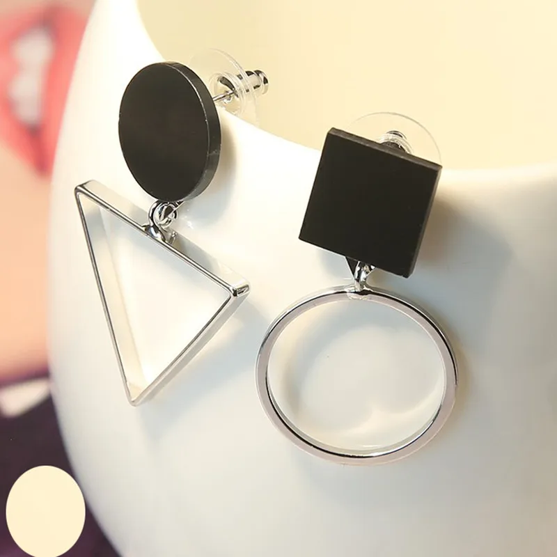 

Fashion Geometry Asymmetry Round Triangle Gold Earrings Women Party Wedding Jewelry Modern Punk Pendientes Bijoux Gift