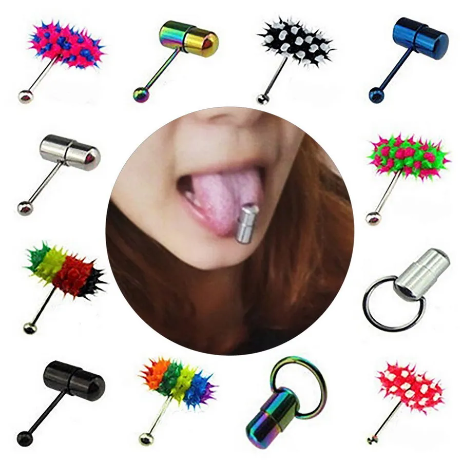 Punk Rock Personality Vibrating Tongue Ring Body Piercing Jewelry free