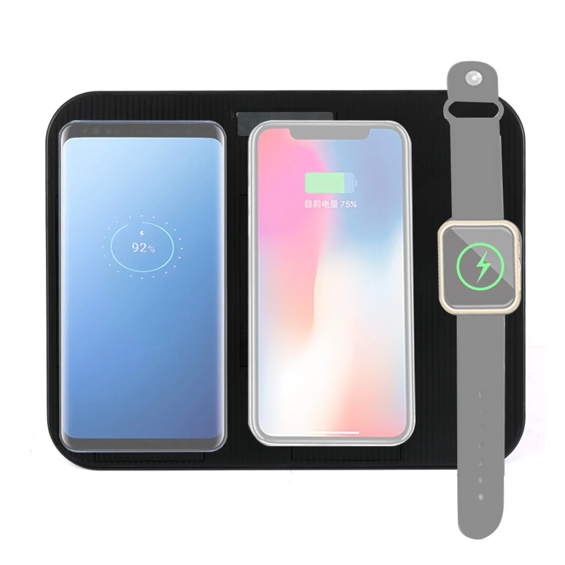 3In1 QI быстро беспроводной зарядное устройство Стенд складной для iphone 8 Plus X XR XS MAX зарядного устройства док станции для Apple Watch AirPods
