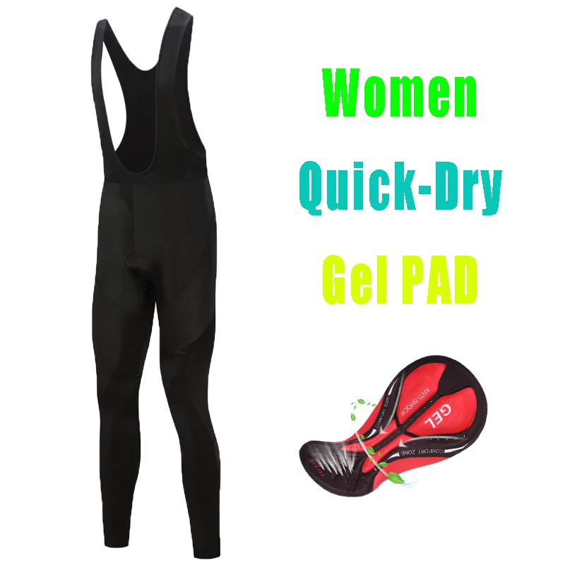 

Quick-dry Cycling Bib Pants With Gel Pad Wear For Women Mountain Bike Trousers 2019 Female Bicycle Sports Long Shorts MTB Tights