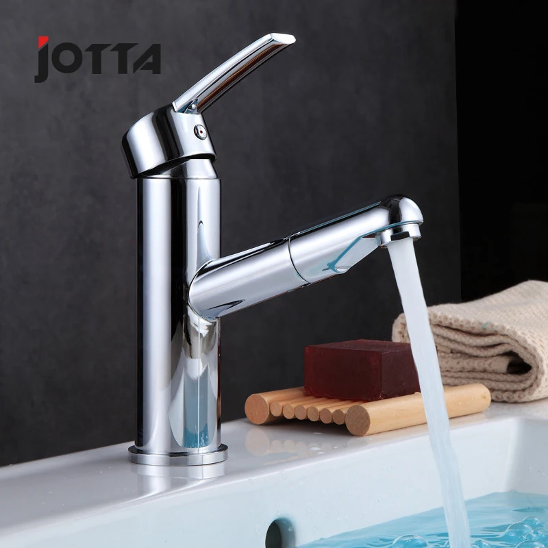 Toilet whole copper main body pulls faucet lavatory basin below the stage basin can retractable rise and fall rotates cold hot 