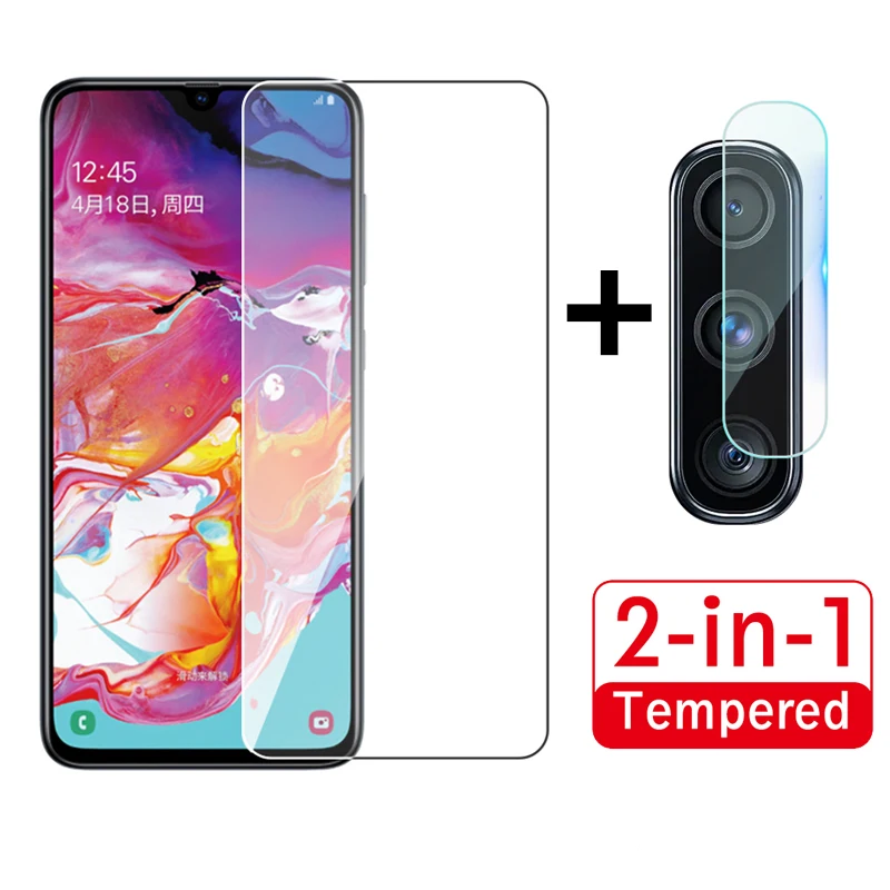

2 in 1 Tempered Glass For Samsung A70 Camera Lens Film Glass For Samsung Galaxy A70 A705F SM-A7050 Screen Protector Cover