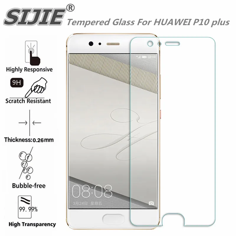 

SIJIE Tempered Glass For HUAWEI P10 plus 2.26mm Screen Protector protective front stronger 9H hardness thin discount