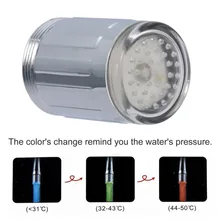

1PC LED Light Faucet RGB Glow Shower No Need Battery Pressure Sensor 3 Color LED Light Water Faucet Tap