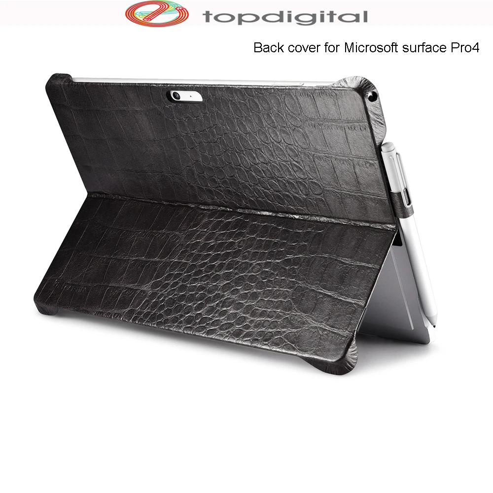 icarer Genuine Cowhide Leather Back Case for Microsoft Surface Pro 4