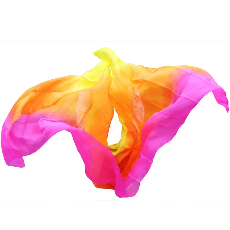 Классическая Шелковая вуаль для танца живота реквизит для выступлений окрашенный шарф ручной работы аксессуары для танца живота для детей и взрослых 200/250 - Цвет: as picture