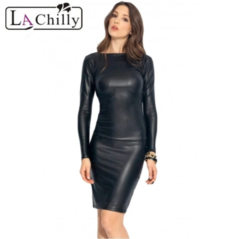 vestido de couro 2018