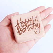 Handmade Wooden Happy birthday Music Box Birthday Gift Party Supply free gifts bracelet special souvenir gift box