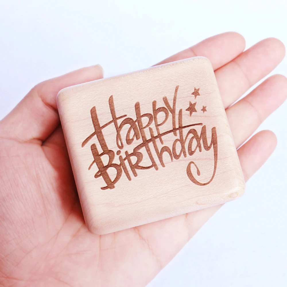 

Sinzyo Handmade Wooden Happy birthday Music Box Birthday Gift For Christmas/Birthday/Valentine's day gift box